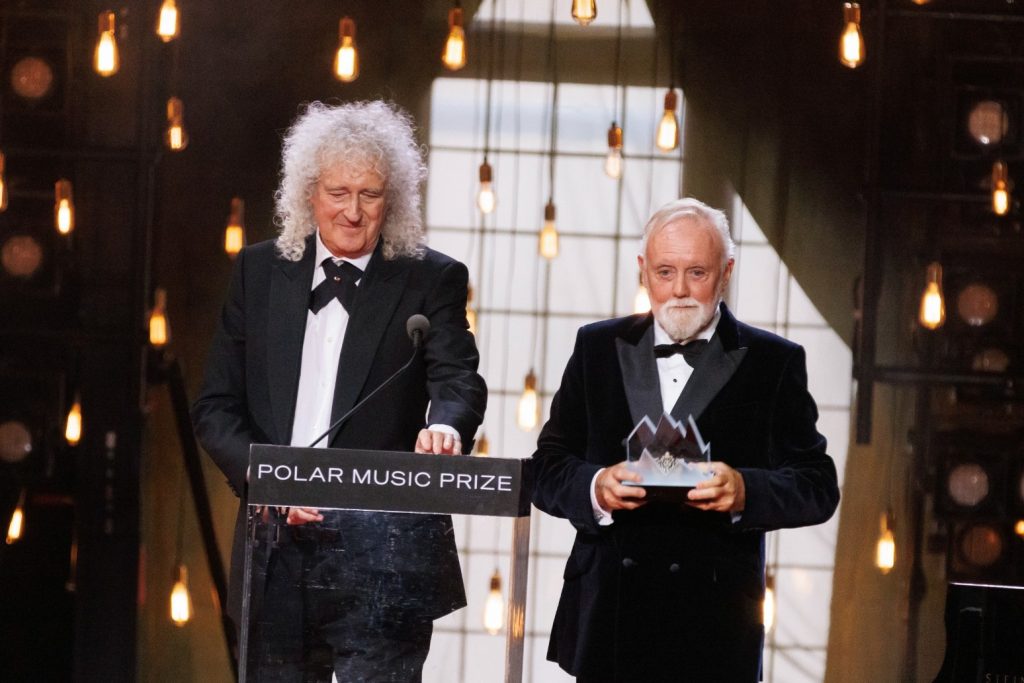 Roger Taylor and Brian May so proud as they pick up Queens Polar Music Prize