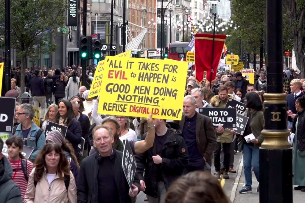 Thousands March Against Digital ID Plans