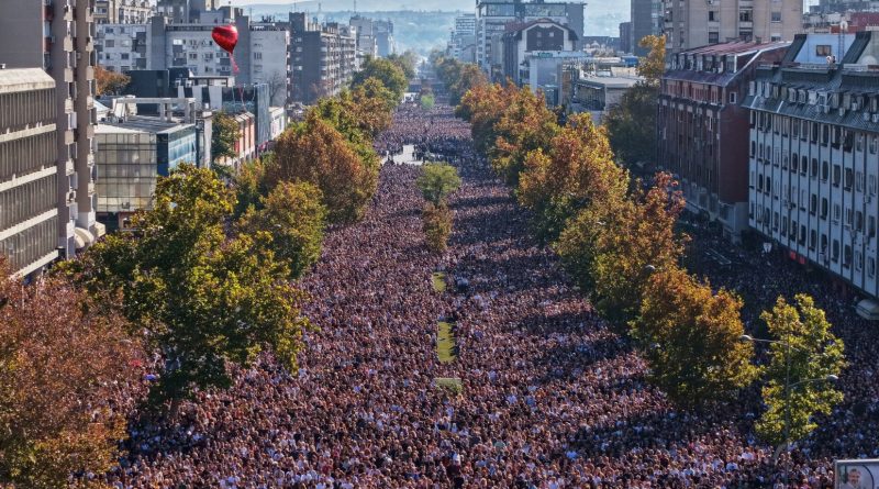 Serbia Marks Anniversary Of Fatal Train Station Disaster With Large Rally